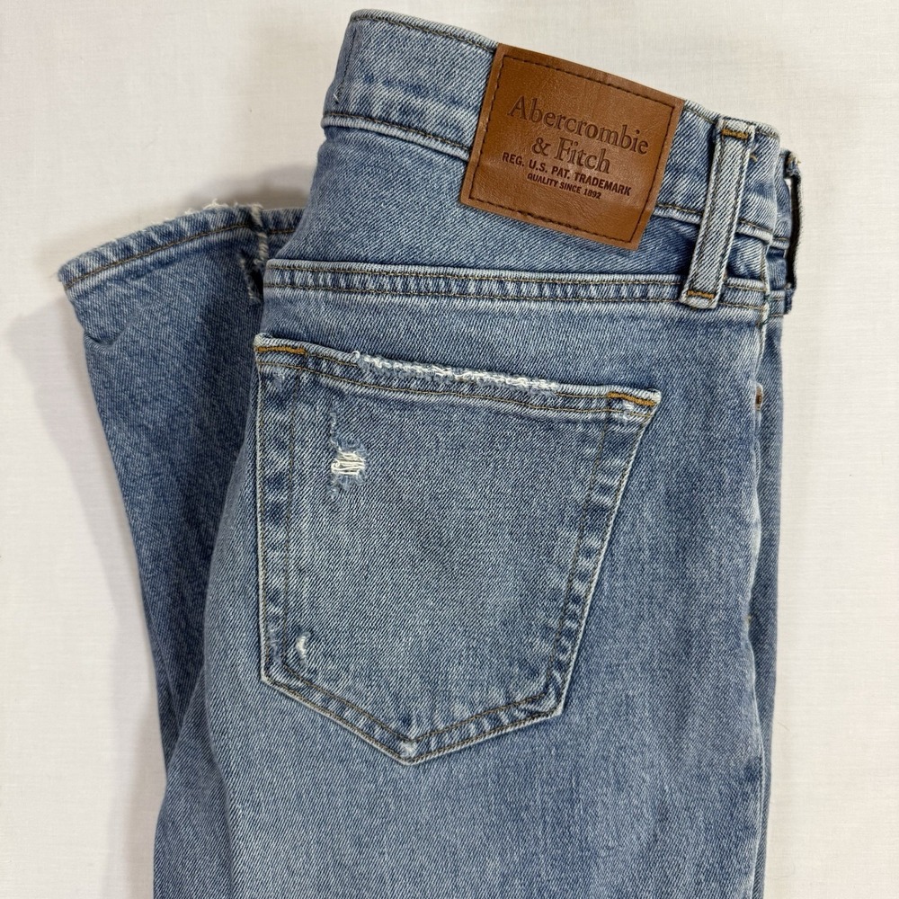 Abercrombie & Fitch 90s Straight Jeans 31x30 Mens Light Wash Vintage Stretch